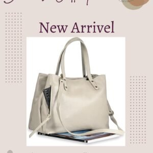 Baroncelli Italian Leather Tote Bag for Women - Pebbled Genuine Leather Large Handbag with Zipper - Made in Italy