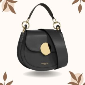 Yucca Soho leather top-handle shoulder bag in brown 7.9 x 6.7 x 2.4 inches
