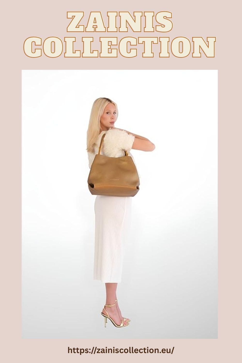 Luna Women's Leather Shoulder Bag – Soft Structured Hobo Purse with Gold Hardware, Lightweight Designer Handbag