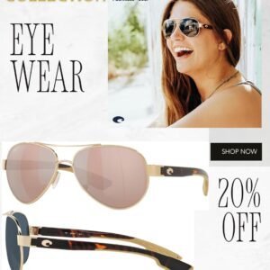 Costa Del Mar Polarized Sunglasses Womens - Loreto Aviator Designer Sunglasses for Women with 100% UV Protection Size 56 580P