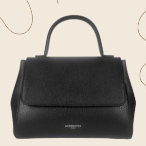 Ladyfinger Top Handle Handbag with Crossbody Strap, 9.4 x 7.1 x 4.7 inches, Genuine Embossed Leather