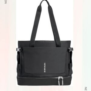 STANLEY Vitalize black tote bag laptop sleeve expandable compartment gym work travel women