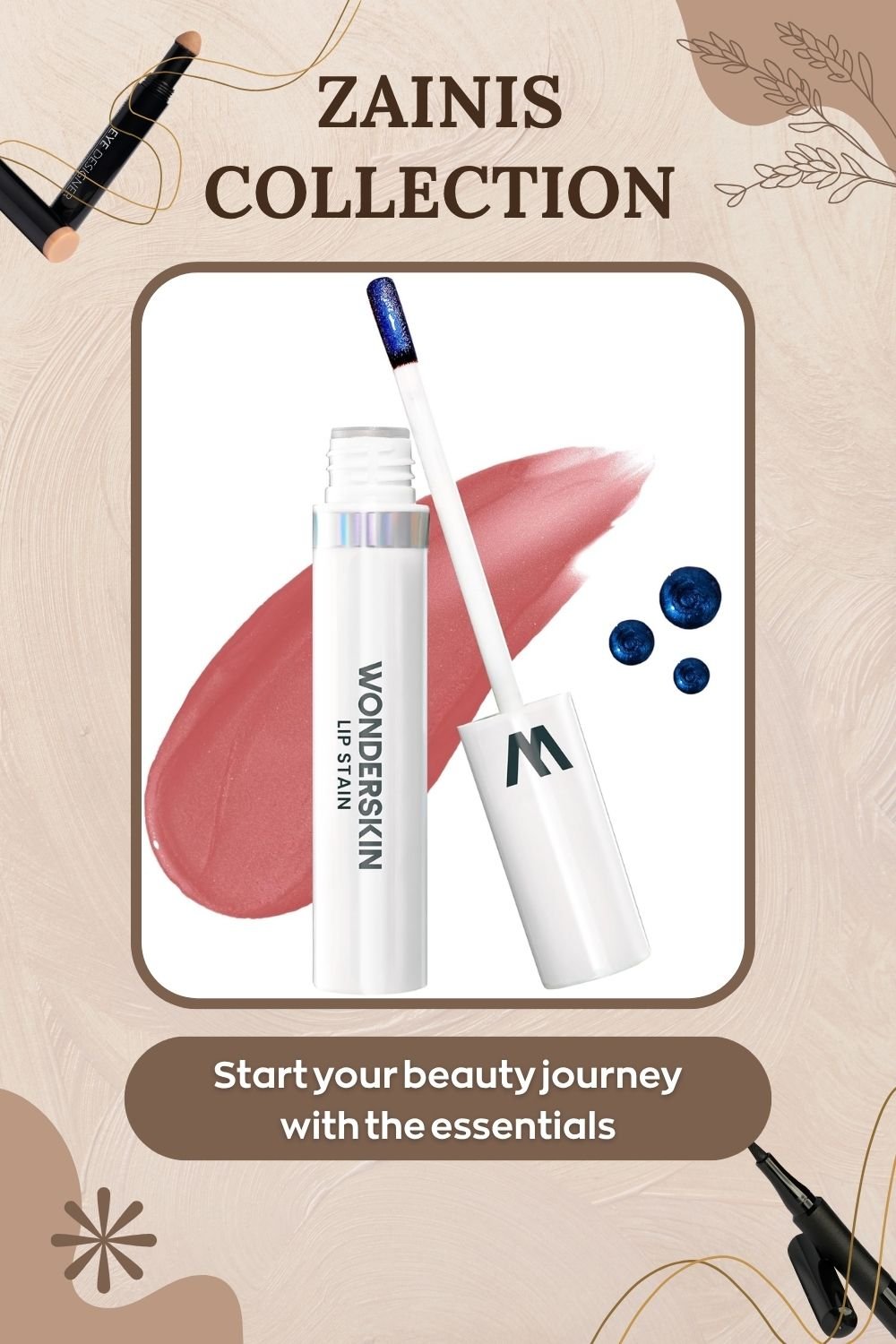 Wonderskin Wonder Blading All Day peel off lip stain masque in Whimsical shade with waterproof, transfer-proof matte nude finish