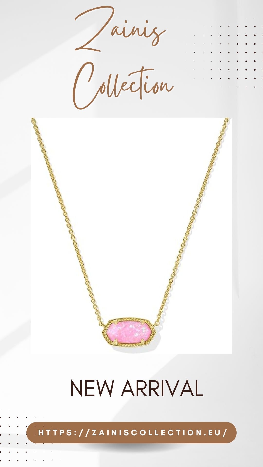 Kendra Scott Elisa pink opal pendant necklace gold plated chain women jewelry