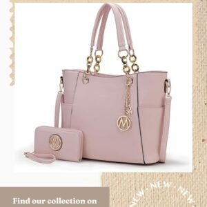 MKF Collection women's vegan leather tote bag and wallet handbag set by Mia K