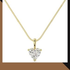 Adora Fine Jewelry 14K gold lab grown moissanite heart shape pendant necklace 2CTW women gift