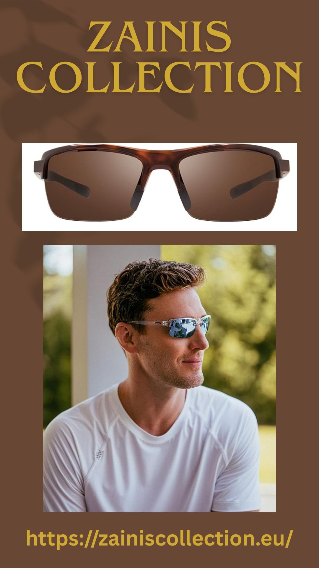 Revo Crux N polarized semi-rimless rectangle wrap sunglasses with UV protection for men and women