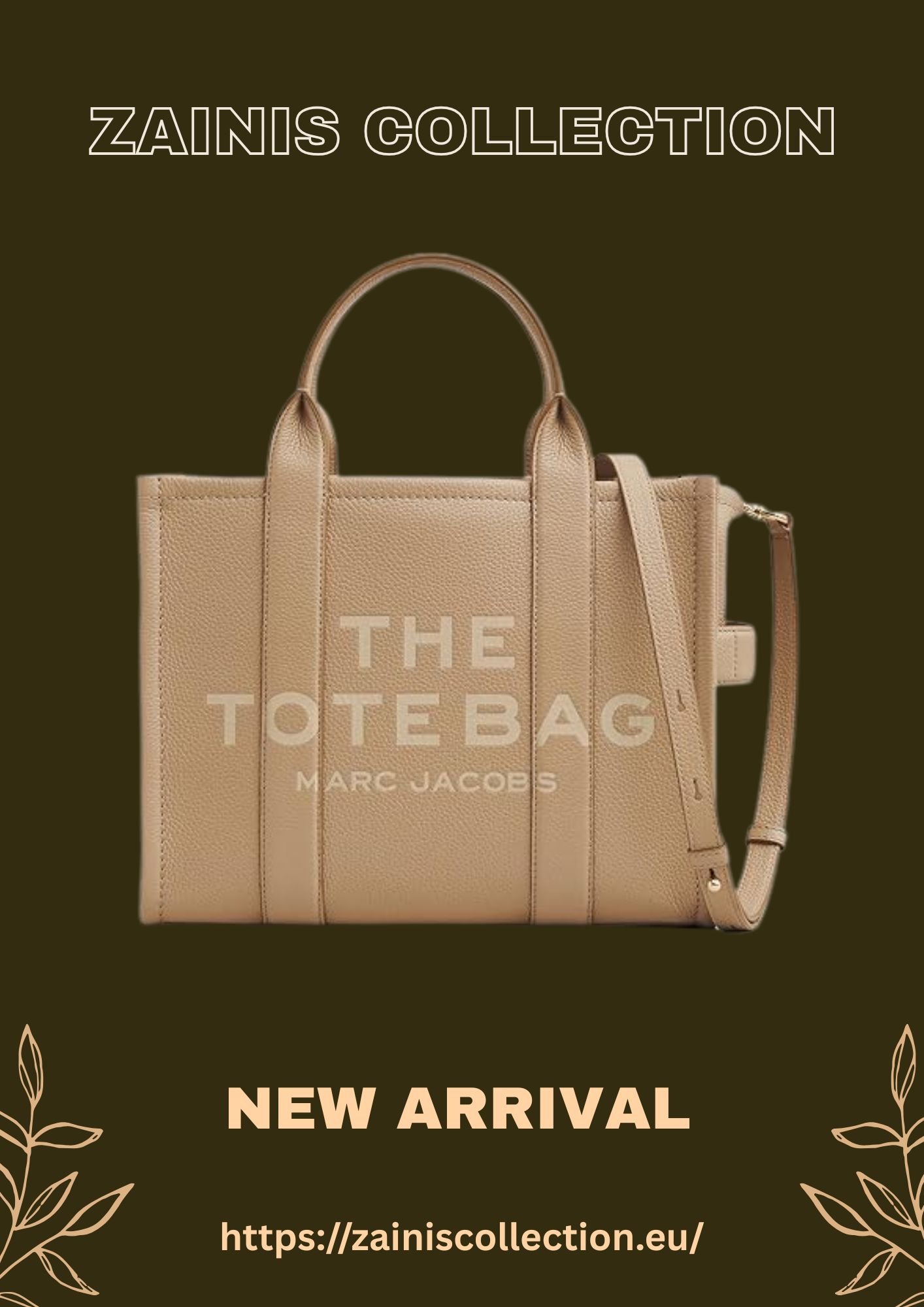 Marc Jacobs Women's The Leather Tote Bag in black with top handles