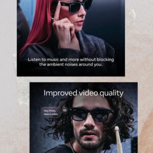 Meta Ray-Ban Gen 2 Wayfarer matte black smart AI sunglasses with 12MP camera, 3K video recording, polarized graphite lenses, and built-in audio