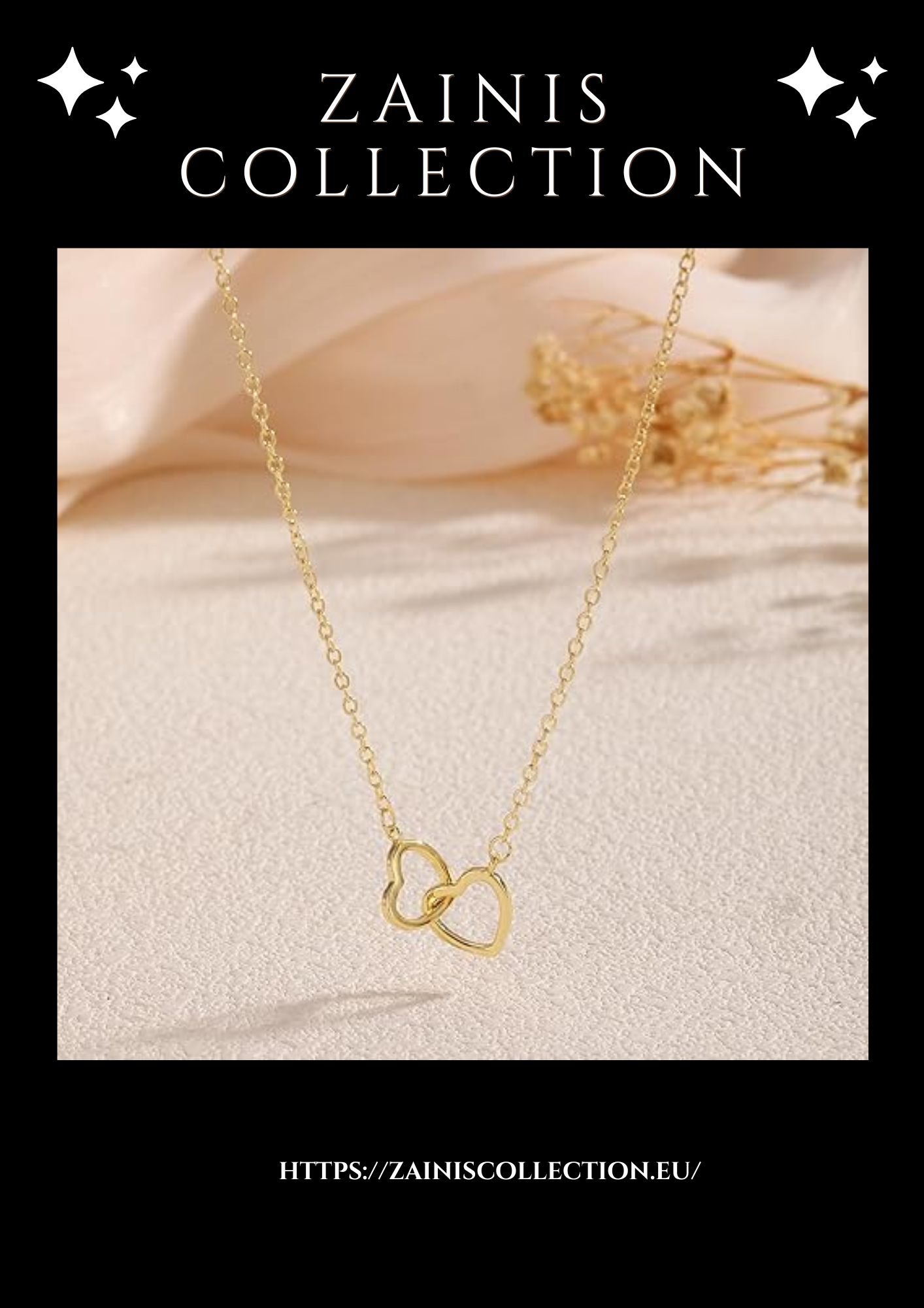 Dainty 14K gold plated heart love charm pendant necklace with adjustable chain for women
