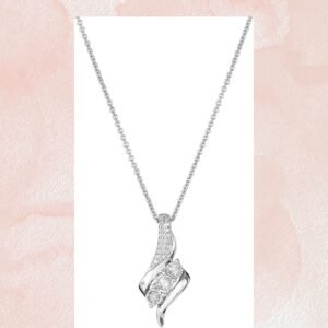 Amazon Essentials diamond 3 stone pendant necklace 1/4 cttw on 18 inch chain for women