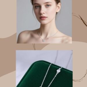 Reffeer 925 sterling silver dainty CZ flower choker necklace for women and teen girls