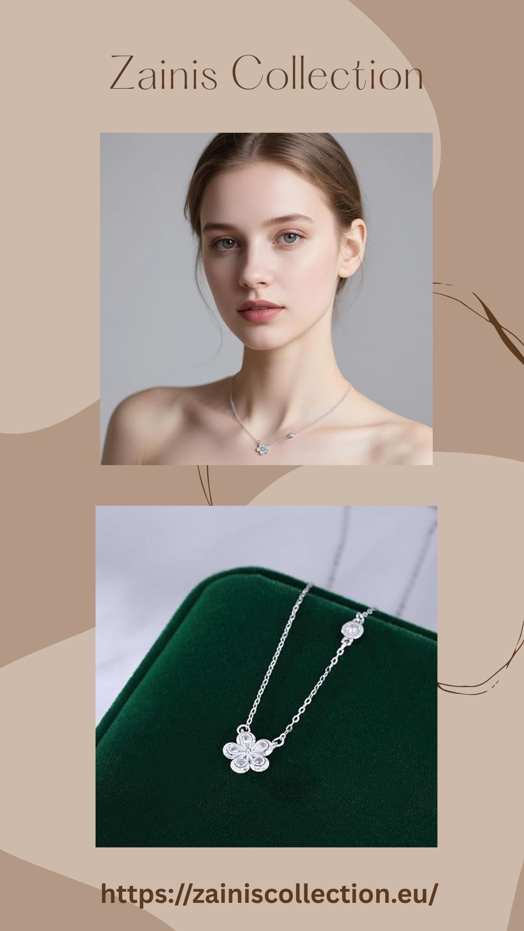 Reffeer 925 sterling silver dainty CZ flower choker necklace for women and teen girls